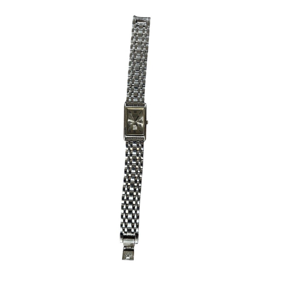 Citizen Ducks Unlimited Mens Rectangular Quartz Watch Silver Roman Dial